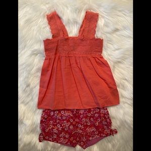 Girls 2Pc Shirt/Short Set:Top S:6-7/Shorts S:6